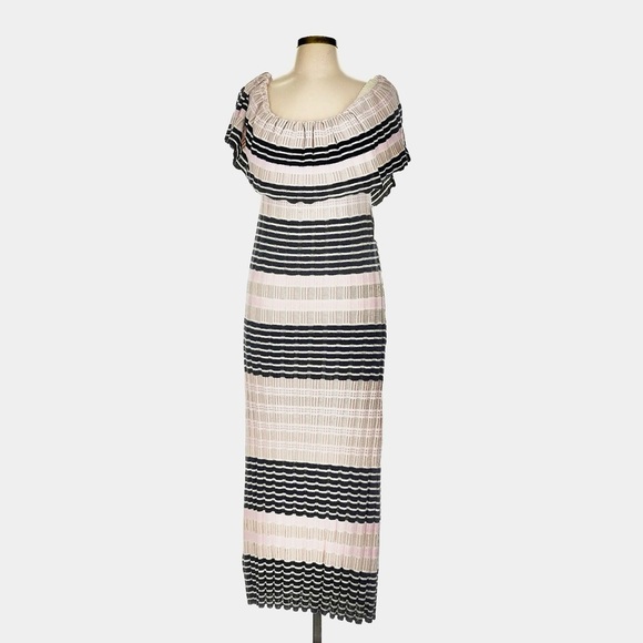 Free People Striped Off-Shoulder Dress Size Large - Picture 5 of 5